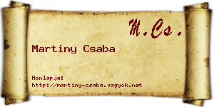 Martiny Csaba névjegykártya