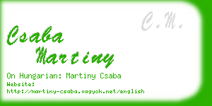 csaba martiny business card